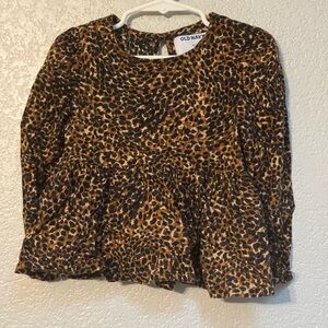 Old Navy Leopard Print Kids Blouse